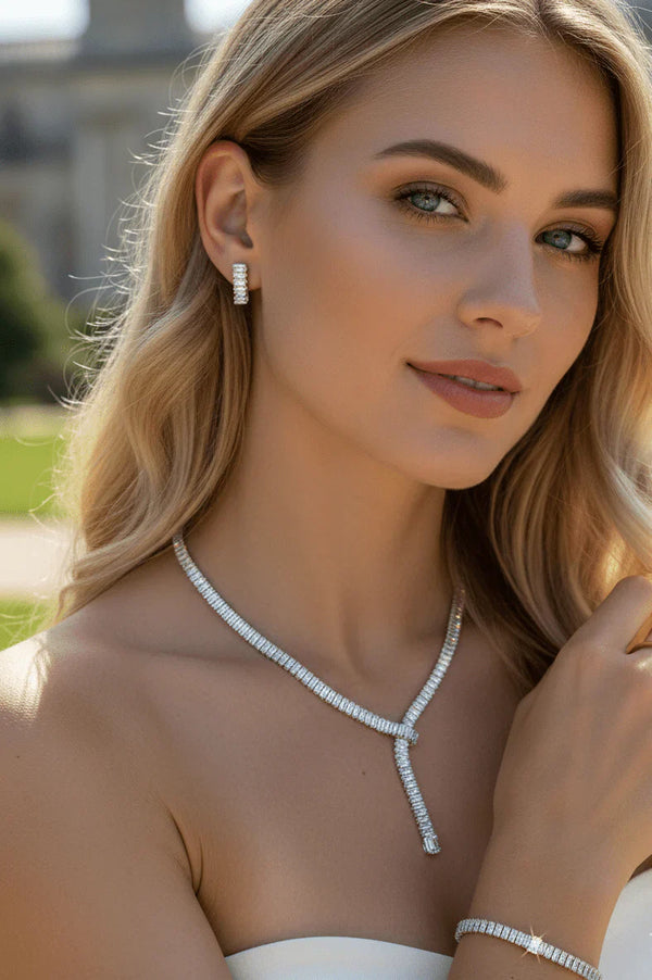 Luxury Baguette Crystal Jewelry Set